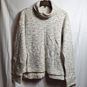 J. CREW Vintage Fleece Terry Turtleneck Sz M Speckled Comfy Cozy Boxy Apres-Ski